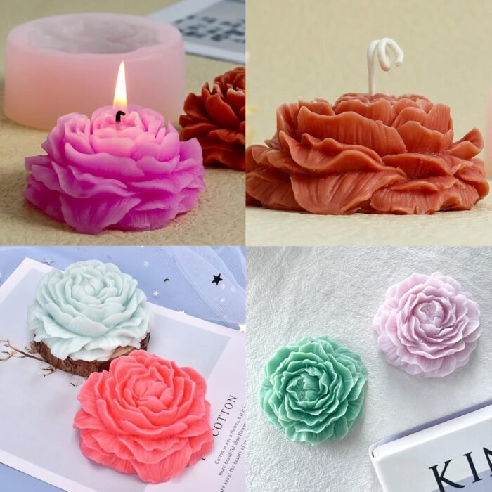 a collage of different colored candles