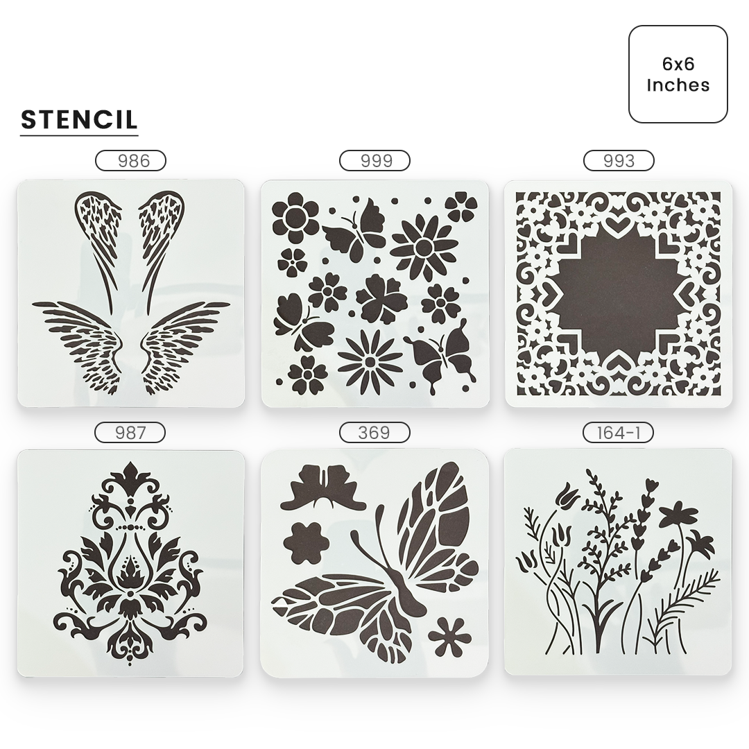 Reusable 6x6 inch stencil for DIY painting