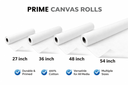 Prime canvas roll 27inch-36inch-48inch-54inch