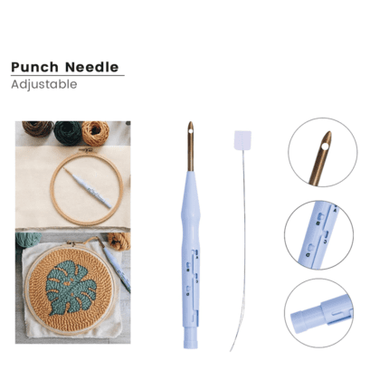 Embroidery Pen_Needle Weaving Tool, Adjustable Punch Needle Stitching