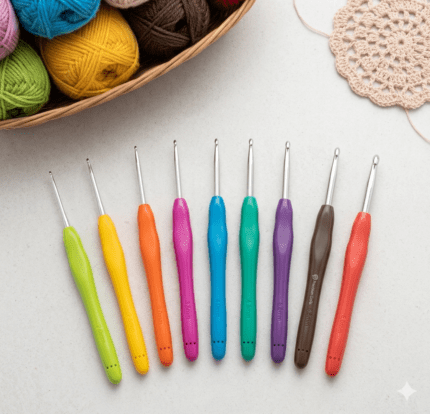 9PCS Comfortable Handle Crochet Hook Set – Multicolor