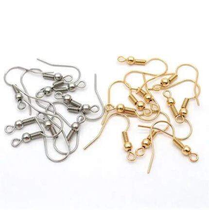 Earring Hooks for Jewelry Making – DIY Findings Golden and Silver Pair of 12
