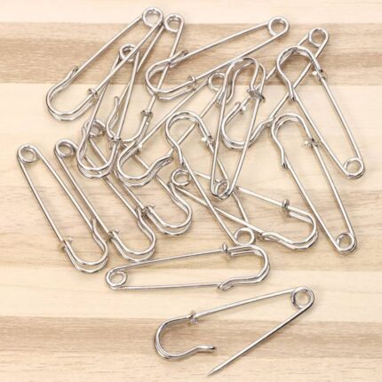 Large Steel Lapel Pins – Heavy Duty Metal Safety Pins for Clothing, Craft, Sewing, DIY Projects & Fabric Fixing 6Pcs