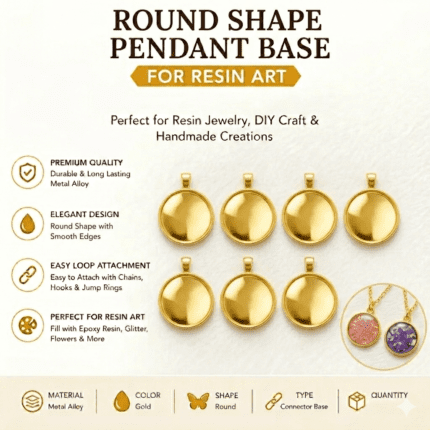 Round Resin Pendant Base – Jewelry Bezel Tray Set Of 6 Pcs