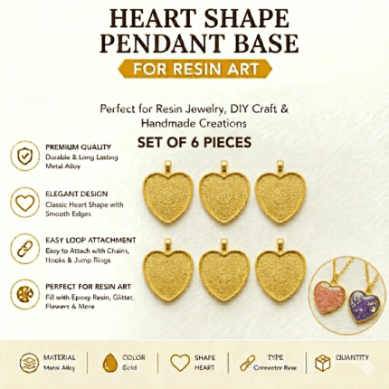 Heart Shape Resin Pendant Base – Bezel Tray for Jewelry Making