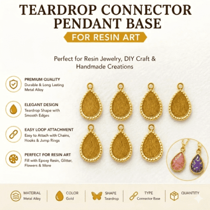 Teardrop Pendant Tray – Resin Jewelry Bezel Frames Set of 6 Pcs